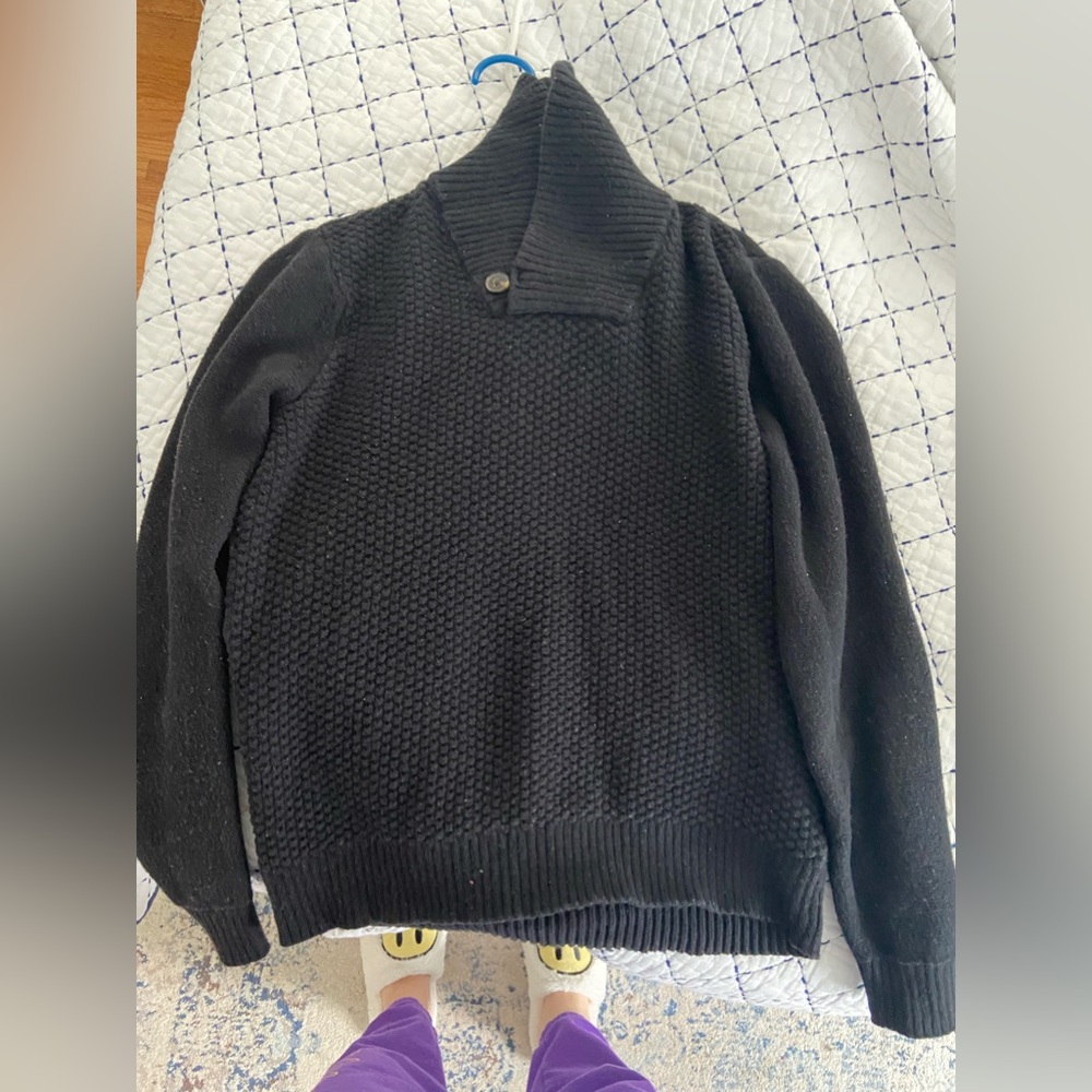 Mens black toggle sweater